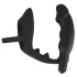 Black Velvet - Vibrating Anal Toy with Penis & Scrotum Rings (Black)