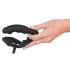 Black Velvet - Vibrating Anal Toy with Penis & Scrotum Rings (Black)