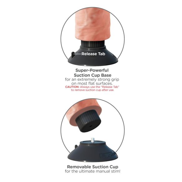 King Cock 10 Suction Cup Vibrator (10") - Natural