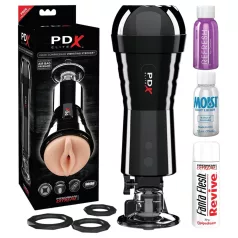   PDX Cock Compressor - Suction & Vibrating Pussy Masturbator (Black)