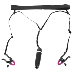 Bad Kitty - Vibrating Panty with Clitoral Clip - Black (S-L)
