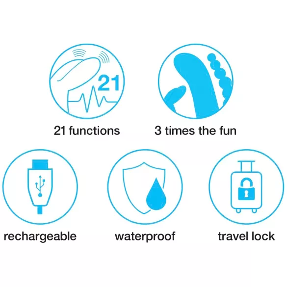 Happyrabbit Triple - Rechargeable Clit & Anal Vibrator (Black)