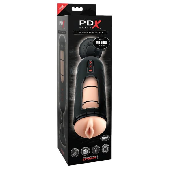PDX Elite Mega Milker - Vibrating Male Masturbator (Black)