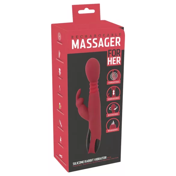 You2Toys Massager - thrusting-rotating, warming G-spot vibrator (red)