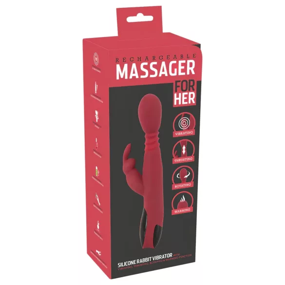 You2Toys Massager - thrusting-rotating, warming G-spot vibrator (red)