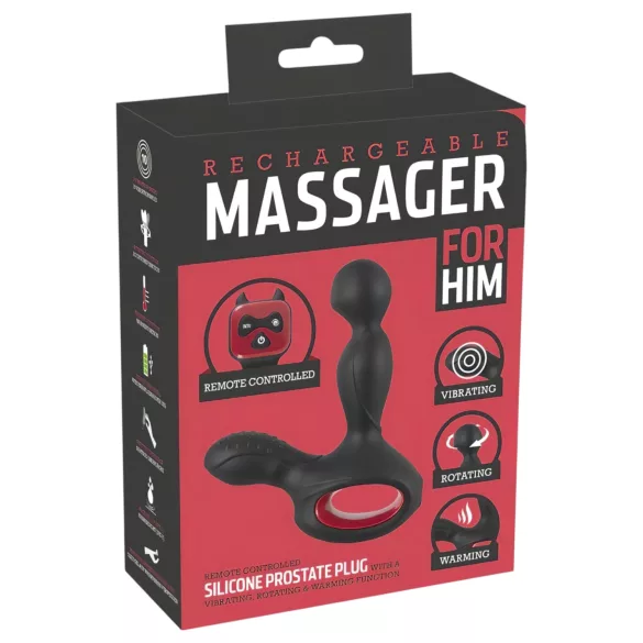 You2Toys Massager - Rotating, Heating Prostate Vibrator (Black)