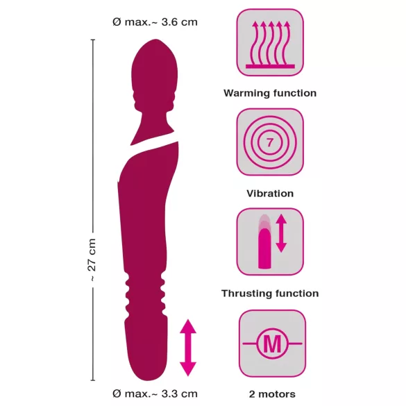 Javida Thrusting - 3‑in‑1 Massaging Vibrator (Red)