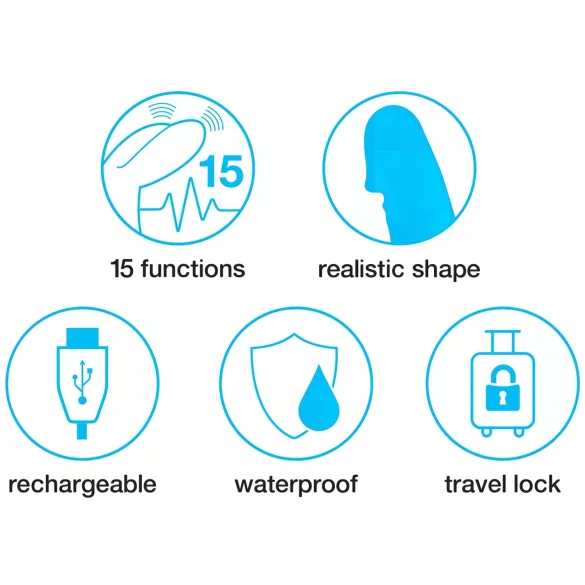 Happyrabbit Realistic Slim - Rechargeable Rabbit Vibrator with Clitoral Arm (Purple)