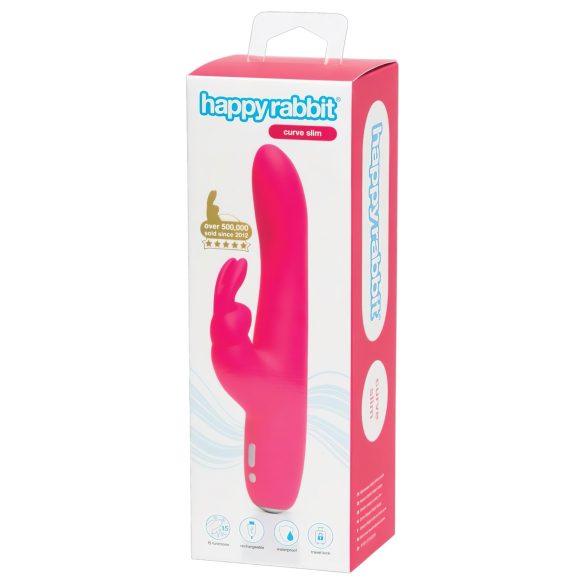 Happyrabbit Curve Slim - Waterproof Clitoral Vibrator (Pink)