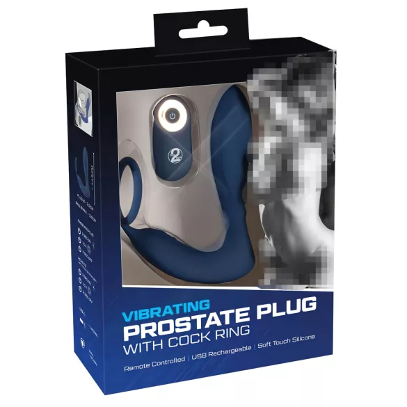 You2Toys Prostate Plug - Blue Anal Vibrator with Cock Ring