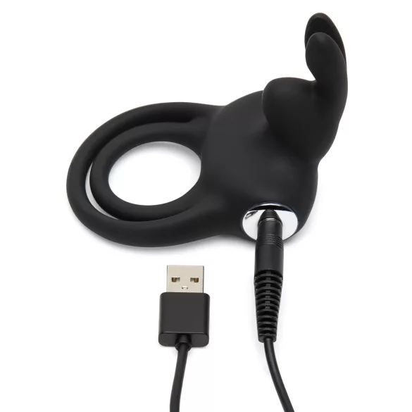 Happyrabbit Cock - Waterproof Rechargeable Penis & Testicle Ring (Black)
