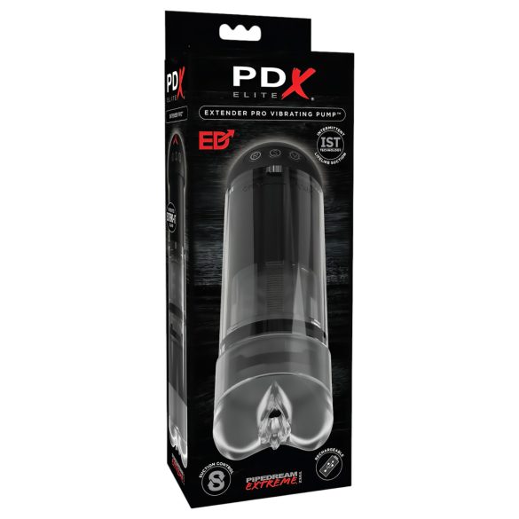 PDX Elite Extender Pro - Rechargeable Suction & Vibration Masturbator (Black)