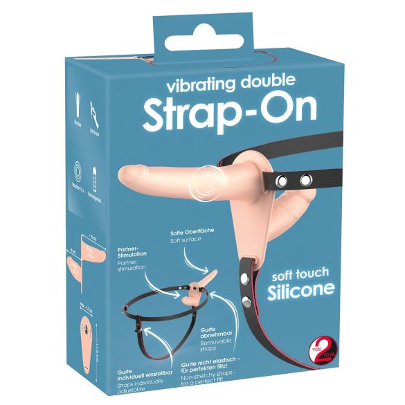You2Toys - Strap-On - Double Vibrator (Natural)