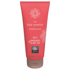   HOT - Shiatsu 2‑in‑1 Strawberry Scent Massage Lubricant - Strawberry (200 ml)