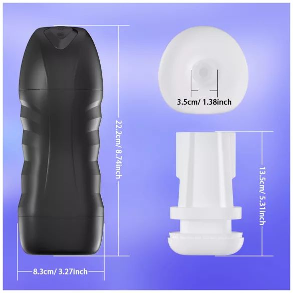 AlvUp - suction and vibrating masturbator (black)