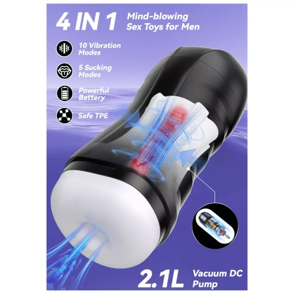 AlvUp - suction and vibrating masturbator (black)