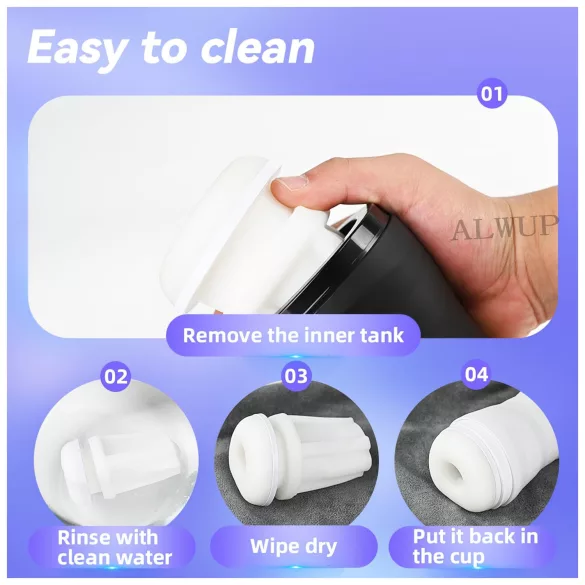 AlvUp - suction and vibrating masturbator (black)