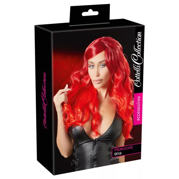 Cottelli - Long, Wavy Wig with Bangs (Red)