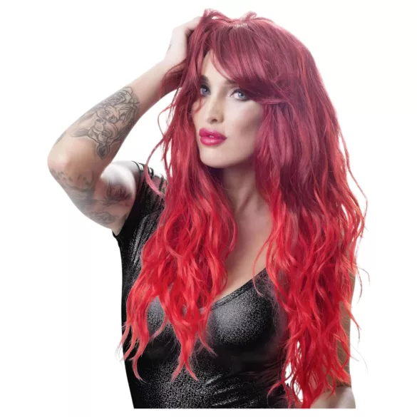 Cottelli - Long, Wavy Wig with Bangs (Red)