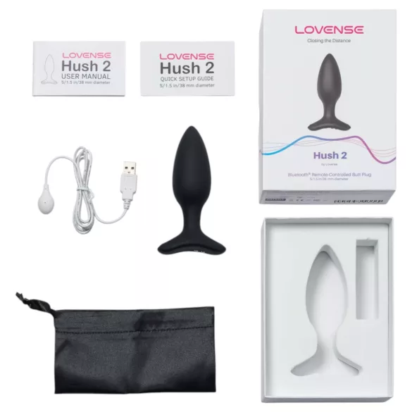 Lovense Hush 2 S - App-controlled anal vibrator (38 mm, black)