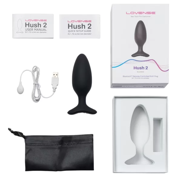 Lovense Hush 2 M - App-controlled anal vibrator (45 mm, black)