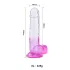 Sunfo - Suction Cup Dildo with Balls - 22cm (Clear Purple)