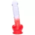 Sunfo - Suction Cup Dildo with Testicles - 21cm (Clear-Red)