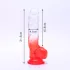 Sunfo - Suction Cup Dildo with Testicles - 21cm (Clear-Red)