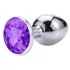 Sunfo - Silver Anal Plug with Purple Gem