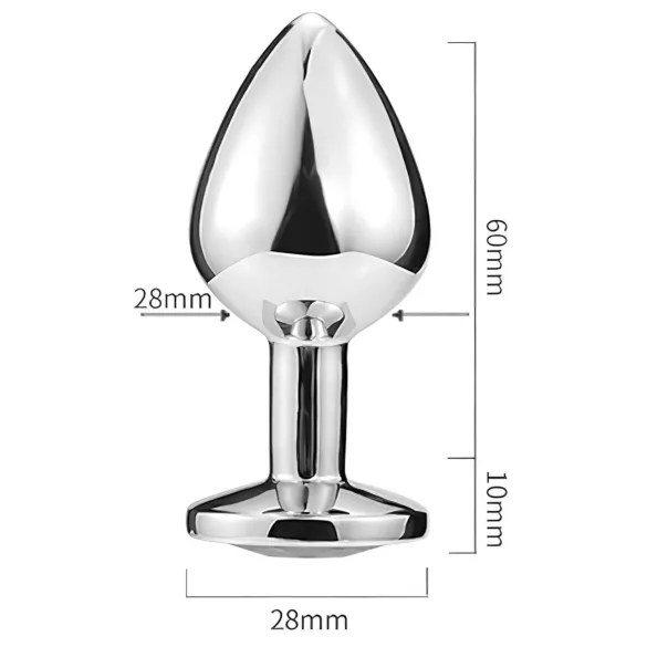 Sunfo - Silver Anal Plug with Purple Gem