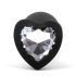 Sunfo - Silicone Heart Gem Anal Plug (Black and White)