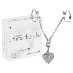 Rhinestone Heart Intimate Jewelry (Silver)