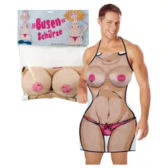 Erotic novelty kitchen apron (with plush breasts)