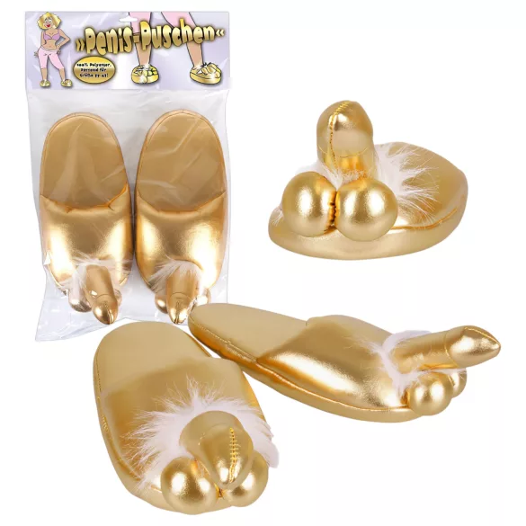 Penis slippers (gold)
