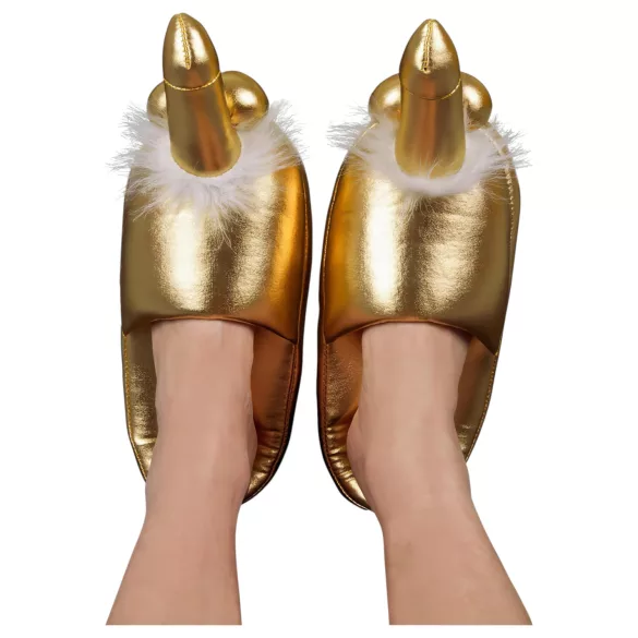 Penis slippers (gold)