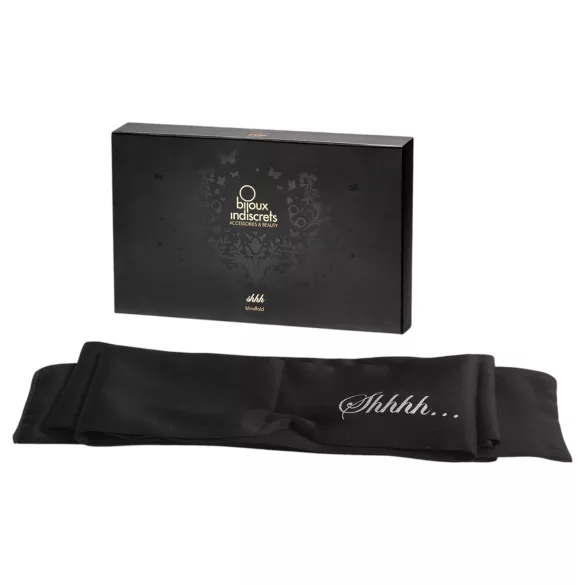 Bijoux Indiscrets Shhh Blindfold - premium satin bondage scarf (black)