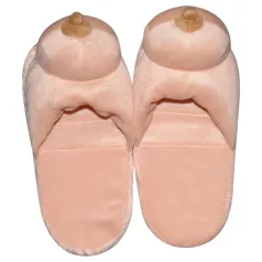 Natural Plush Slippers - Breast Shape Design