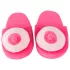 Plush Pink Slippers - Boob-Shaped