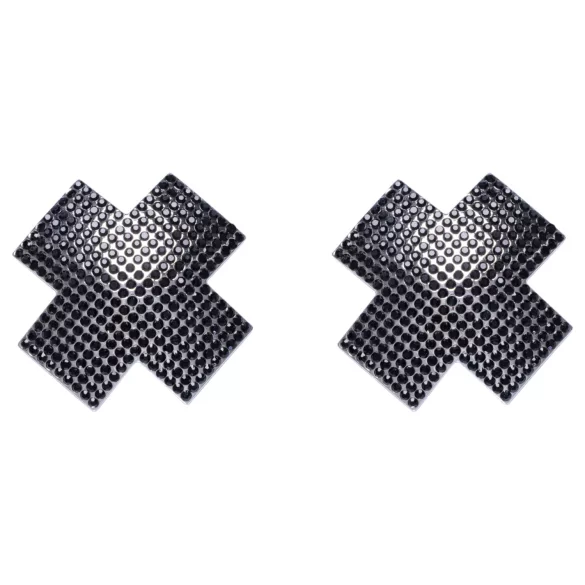 Cottelli - Black Rhinestone X Nipple Cover