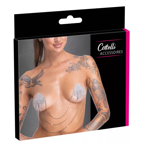 Cottelli - Silver Chain Nipple Stickers