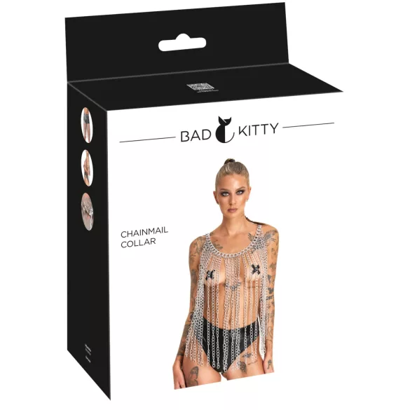 Bad Kitty - chain-link collar and belt (silver)