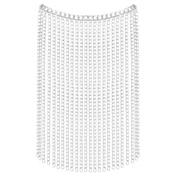 Bad Kitty - chain-link collar and belt (silver)