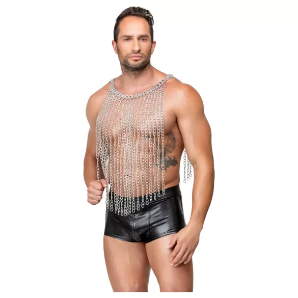 Bad Kitty - chain-link collar and belt (silver)
