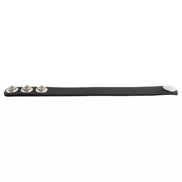 Pulselock Forge - adjustable snap‑fastening silicone cock ring (black) - 200 mm