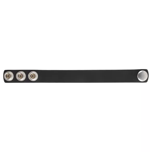 Pulselock Forge - adjustable snap‑fastening silicone cock ring (black) - 200 mm