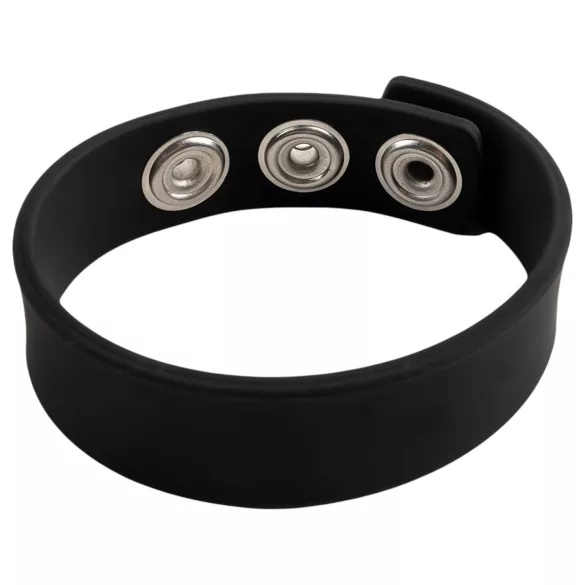 Pulselock Forge - adjustable snap‑fastening silicone cock ring (black) - 200 mm