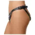 ZADO - leather bottom harness for strap-on dildo, BDSM (black, S-L)