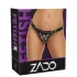 ZADO - leather bottom harness for strap-on dildo, BDSM (black, S-L)