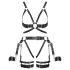 ZADO - multi‑piece leather harness set with cuffs - black