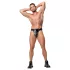 ZADO - leather chastity thong with 2 padlocks - black (S-2XL)